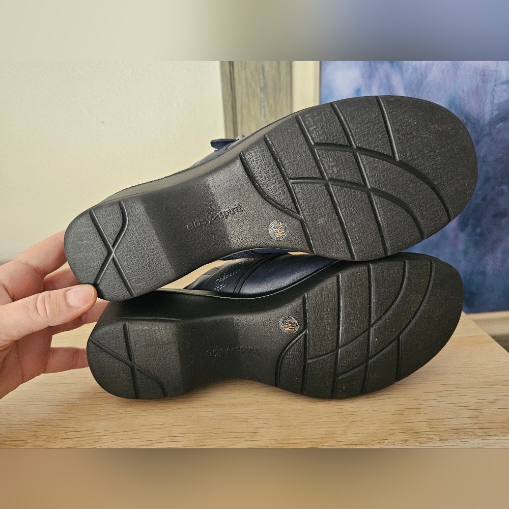 Easy Spirit Women's Leather Navy Slip-On Clogs 🥰 (7.5) - Picture 12 of 12